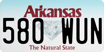 AR license plate 580WUN