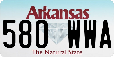 AR license plate 580WWA