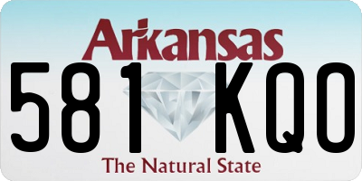 AR license plate 581KQO