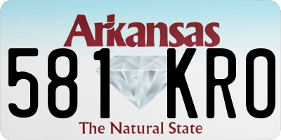 AR license plate 581KRO