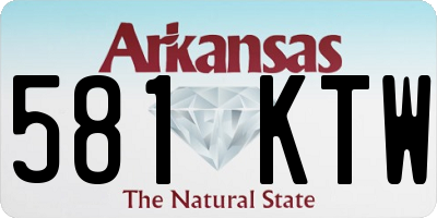 AR license plate 581KTW