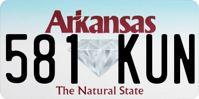 AR license plate 581KUN