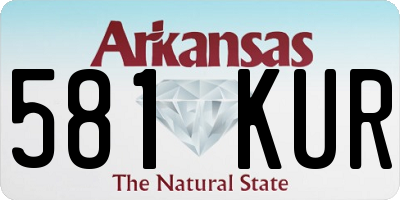 AR license plate 581KUR