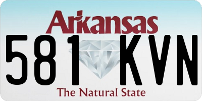 AR license plate 581KVN