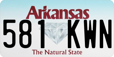 AR license plate 581KWN