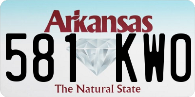 AR license plate 581KWO