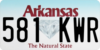 AR license plate 581KWR