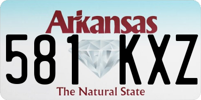 AR license plate 581KXZ