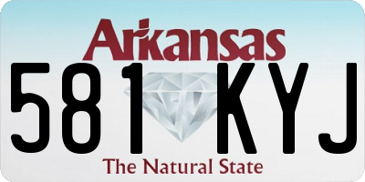 AR license plate 581KYJ