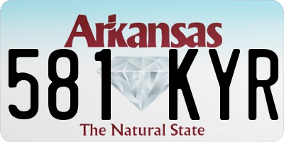 AR license plate 581KYR