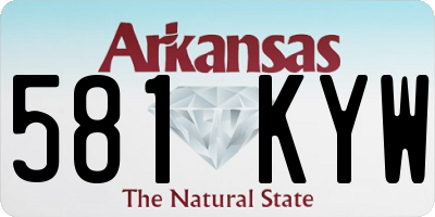 AR license plate 581KYW