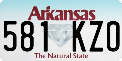 AR license plate 581KZO