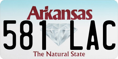 AR license plate 581LAC