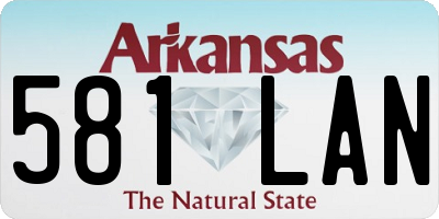 AR license plate 581LAN