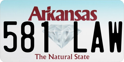 AR license plate 581LAW