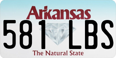 AR license plate 581LBS