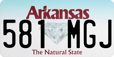 AR license plate 581MGJ