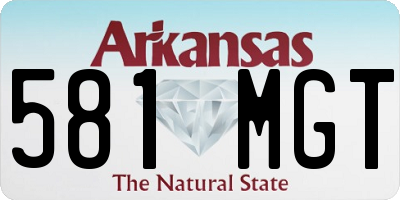 AR license plate 581MGT