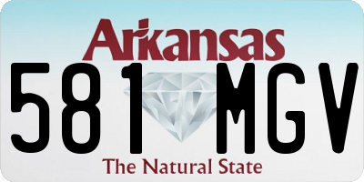 AR license plate 581MGV