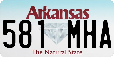 AR license plate 581MHA