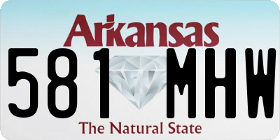 AR license plate 581MHW