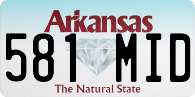 AR license plate 581MID
