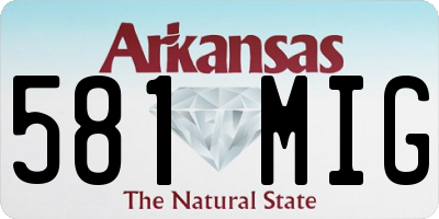 AR license plate 581MIG