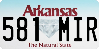 AR license plate 581MIR