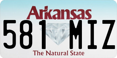 AR license plate 581MIZ