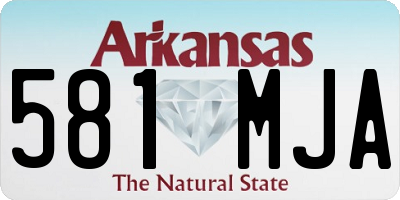 AR license plate 581MJA