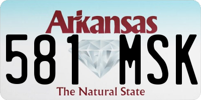 AR license plate 581MSK