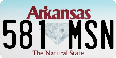 AR license plate 581MSN