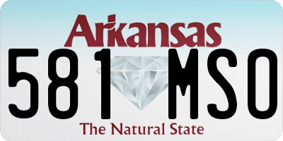 AR license plate 581MSO