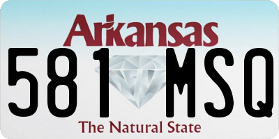 AR license plate 581MSQ