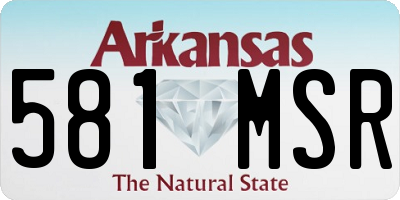 AR license plate 581MSR