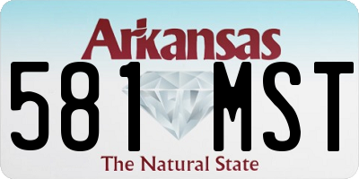 AR license plate 581MST