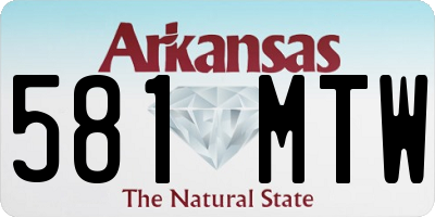 AR license plate 581MTW