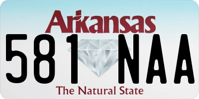 AR license plate 581NAA