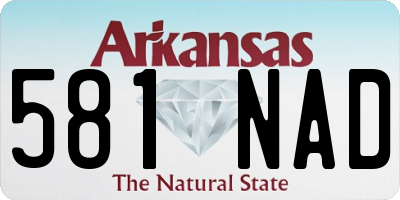 AR license plate 581NAD