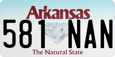AR license plate 581NAN