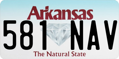 AR license plate 581NAV