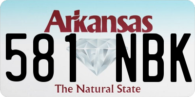 AR license plate 581NBK