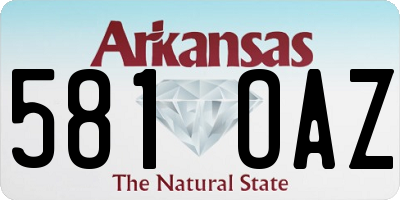 AR license plate 581OAZ