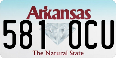 AR license plate 581OCU