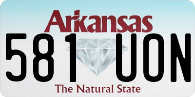 AR license plate 581UON