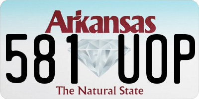 AR license plate 581UOP