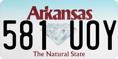 AR license plate 581UOY