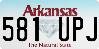 AR license plate 581UPJ