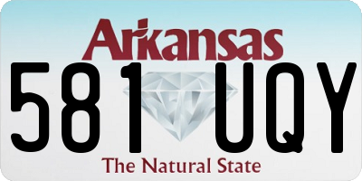 AR license plate 581UQY