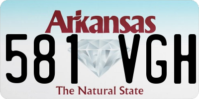 AR license plate 581VGH